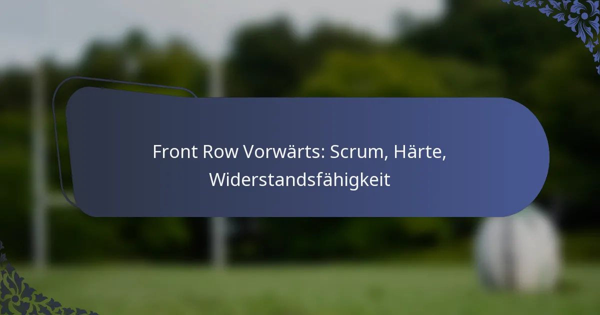 Front Row Vorwärts: Scrum, Härte, Widerstandsfähigkeit