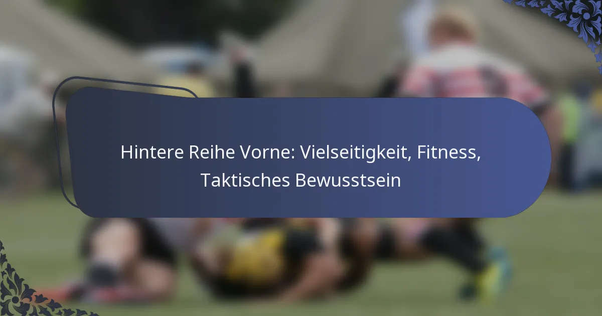 Hintere Reihe Vorne: Vielseitigkeit, Fitness, Taktisches Bewusstsein