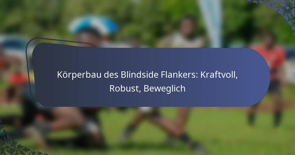 Körperbau des Blindside Flankers: Kraftvoll, Robust, Beweglich