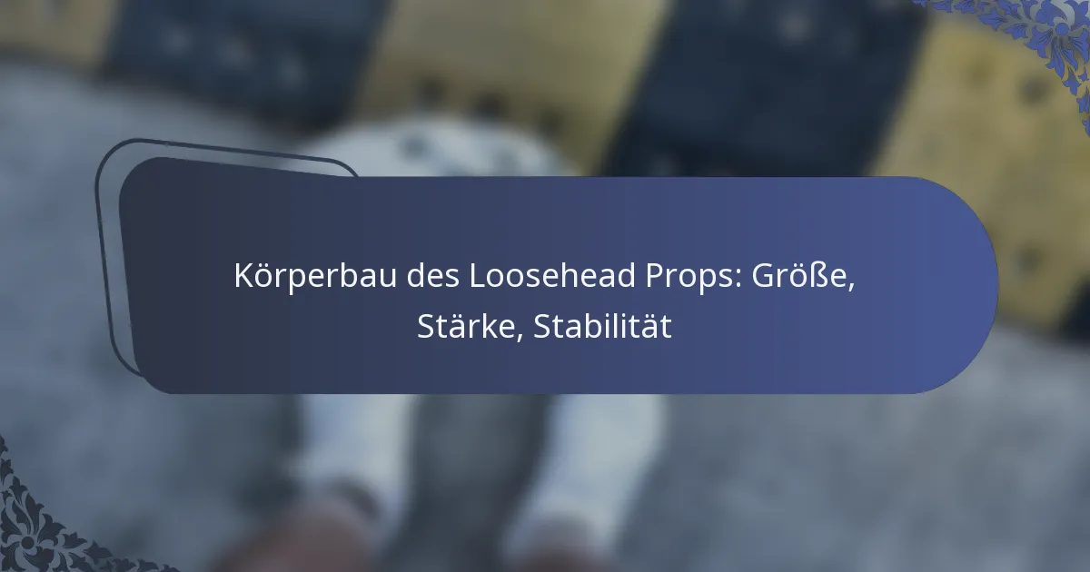 Körperbau des Loosehead Props: Größe, Stärke, Stabilität