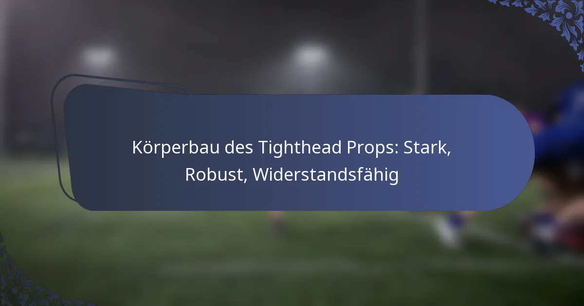 Körperbau des Tighthead Props: Stark, Robust, Widerstandsfähig