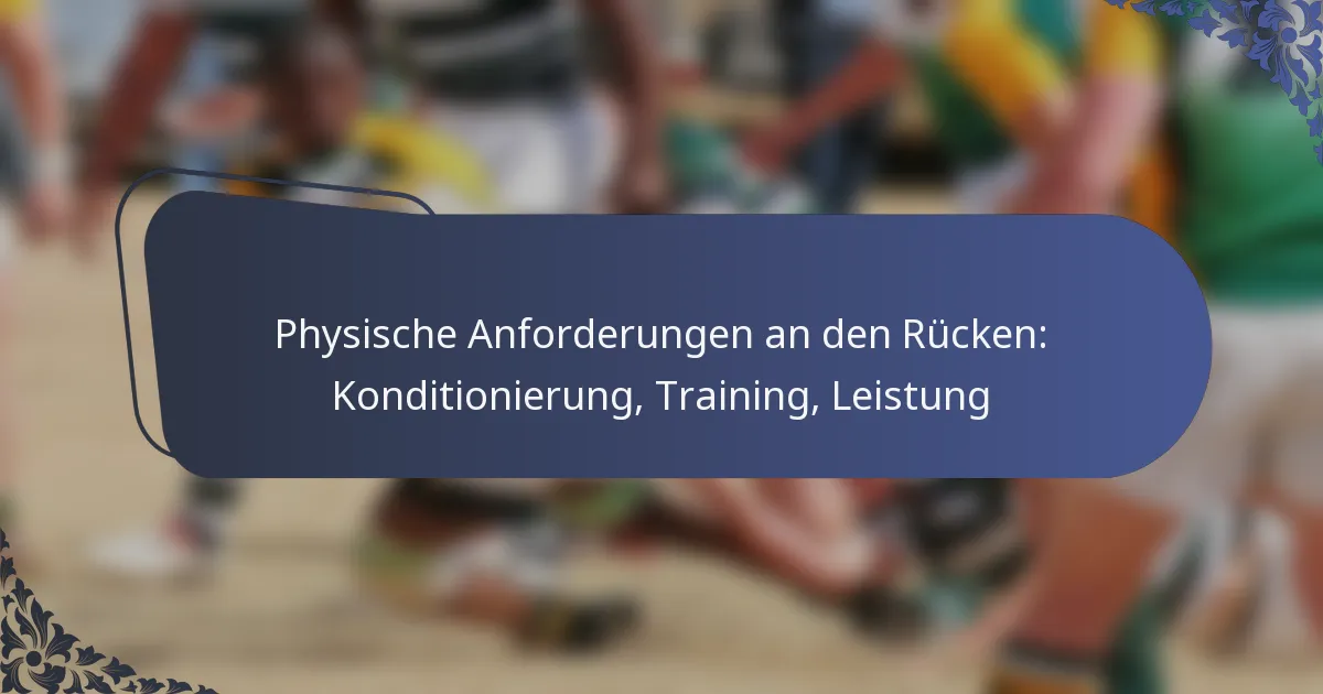 Physische Anforderungen an den Rücken: Konditionierung, Training, Leistung