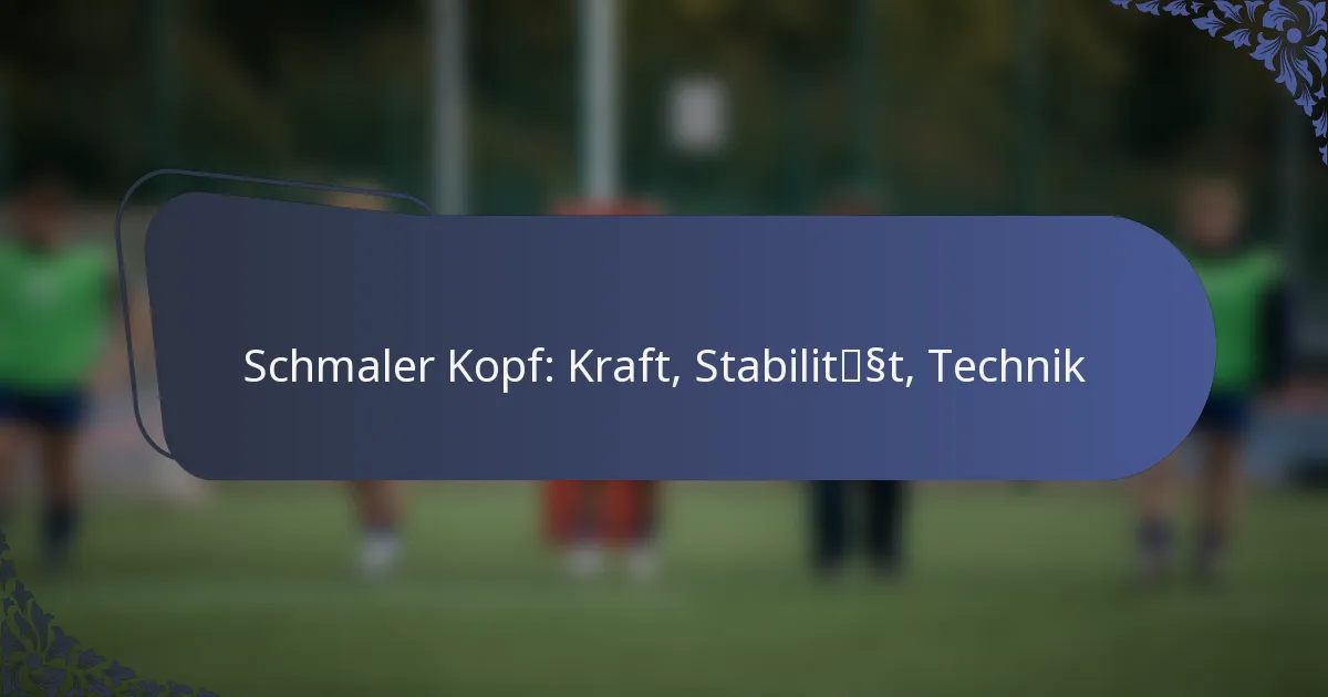 Schmaler Kopf: Kraft, Stabilität, Technik