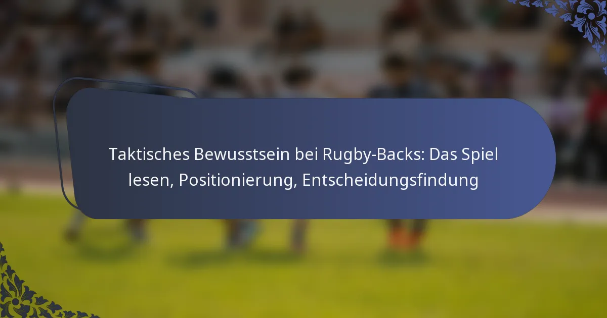 Taktisches Bewusstsein bei Rugby-Backs: Das Spiel lesen, Positionierung, Entscheidungsfindung