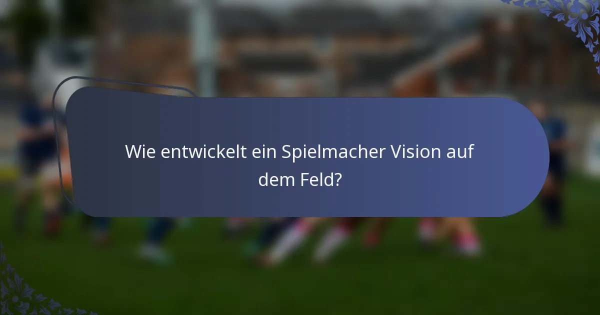 Wie entwickelt ein Spielmacher Vision auf dem Feld?